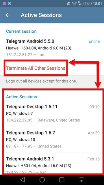  روش های جلوگیری از هک شدن تلگرام 12