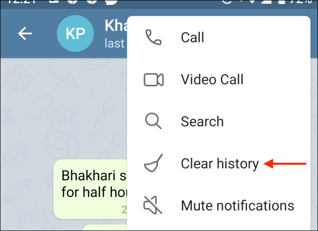 نحوه نحوه حذف خودکار پیام ها در چت تلگرام 4