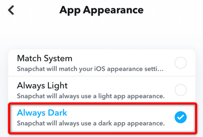نحوه فعال کردن حالت تاریک Snapchat در iPhone 5