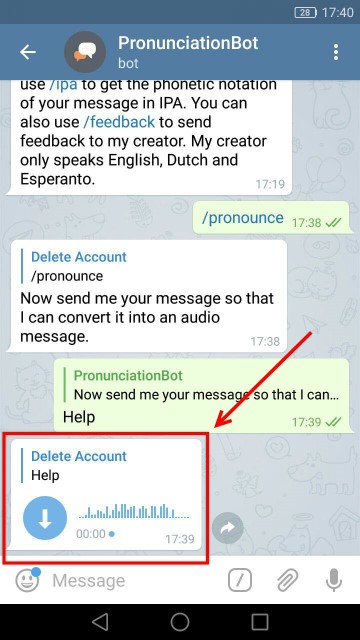  تلفظ صحیح کلمات توسط ربات تلگرام 8