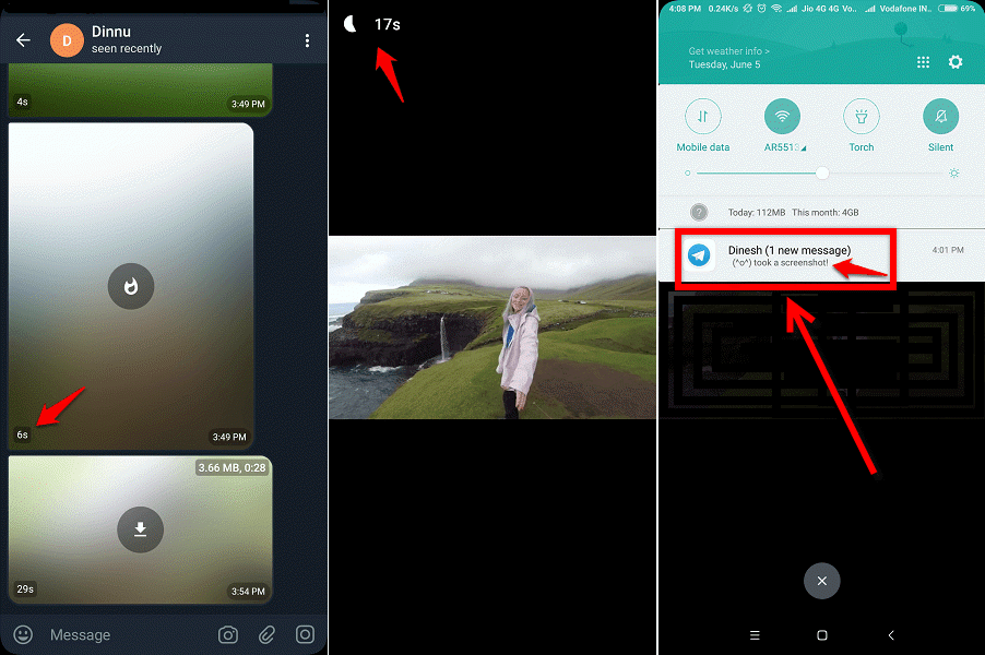  ارسال عکس زمان دار در تلگرام 1