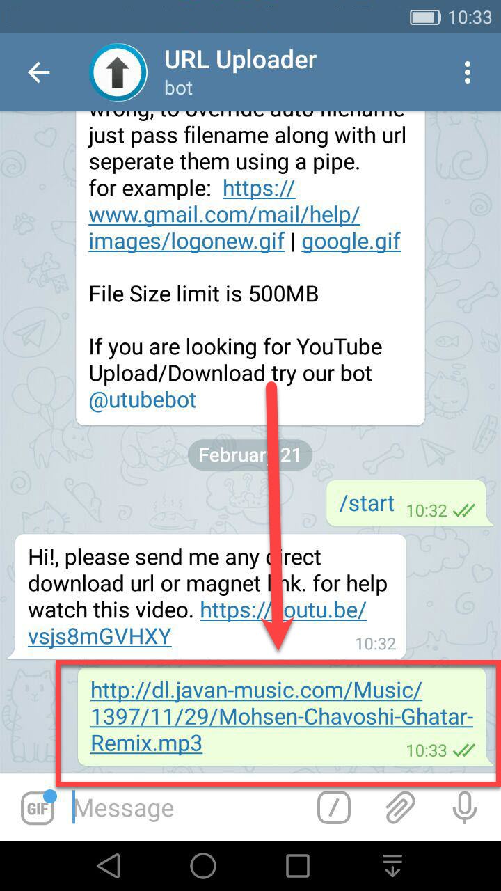  تبدیل لینک به فایل در تلگرام 3