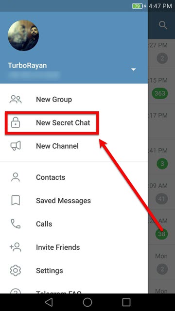  سکرت چت یا گفتگوی مخفی در تلگرام 3
