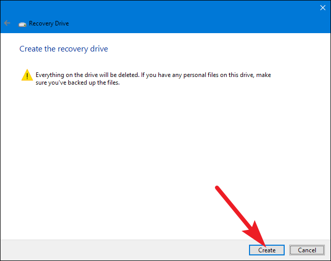  ایجاد دیسک تعمیر و بازیابی Recovery Drive ویندوز 4