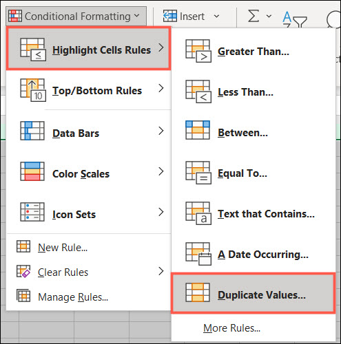 نحوه استفاده از قالب بندی شرطی برای یافتن داده های تکراری در Excel 3