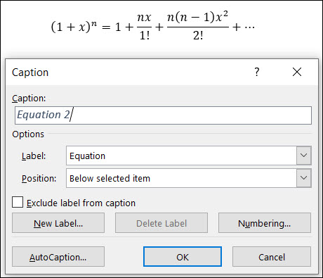 نحوه شماره گذاری یا برچسب گذاری معادلات در Microsoft Word 15