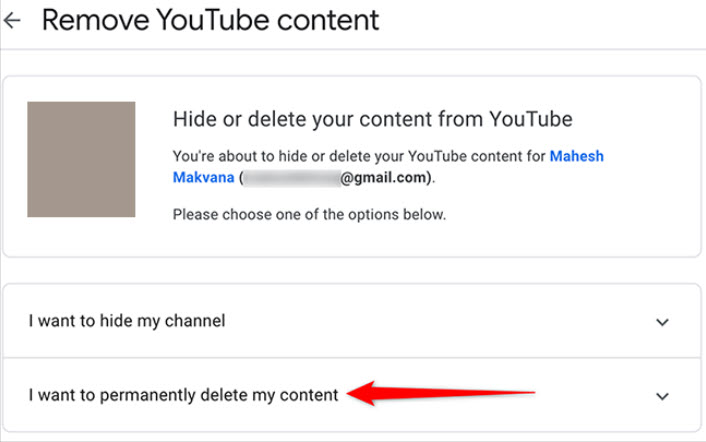نحوه نحوه حذف کانال YouTube خود 7