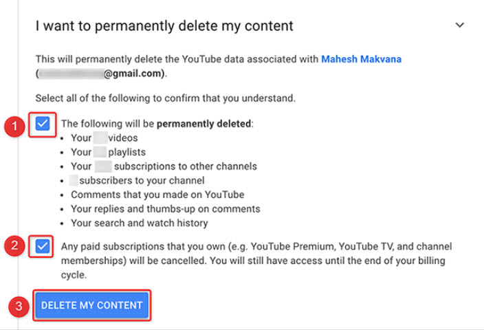 نحوه نحوه حذف کانال YouTube خود 8