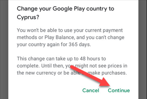 نحوه تغییر کشور یا منطقه در فروشگاه Google Play 5