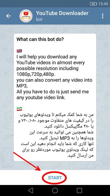  دانلود فیلم از یوتیوب با ربات تلگرام 3